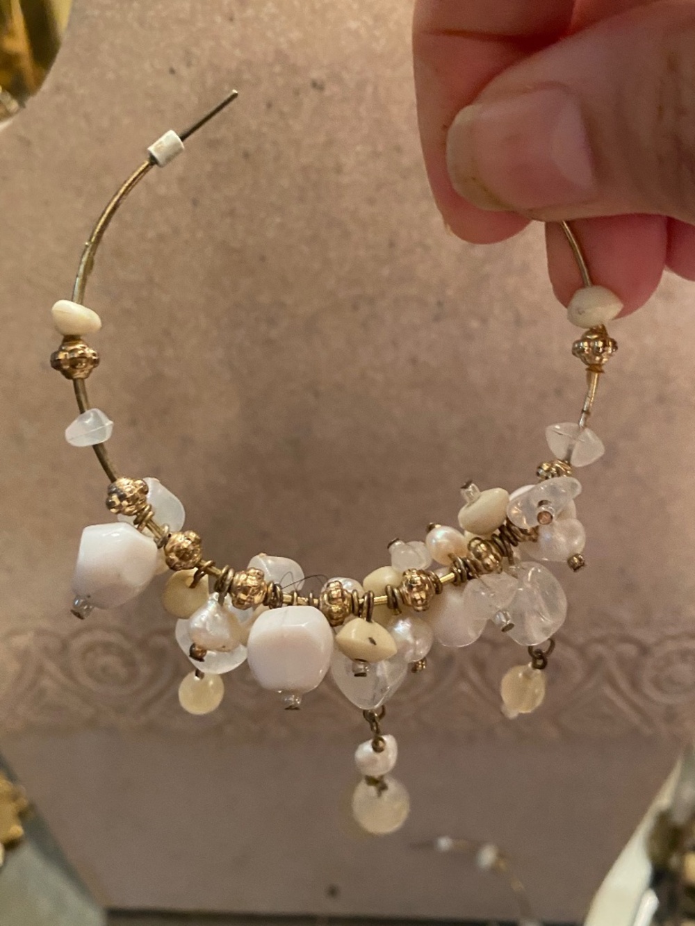 Chunky Beaded Hoop Earrings